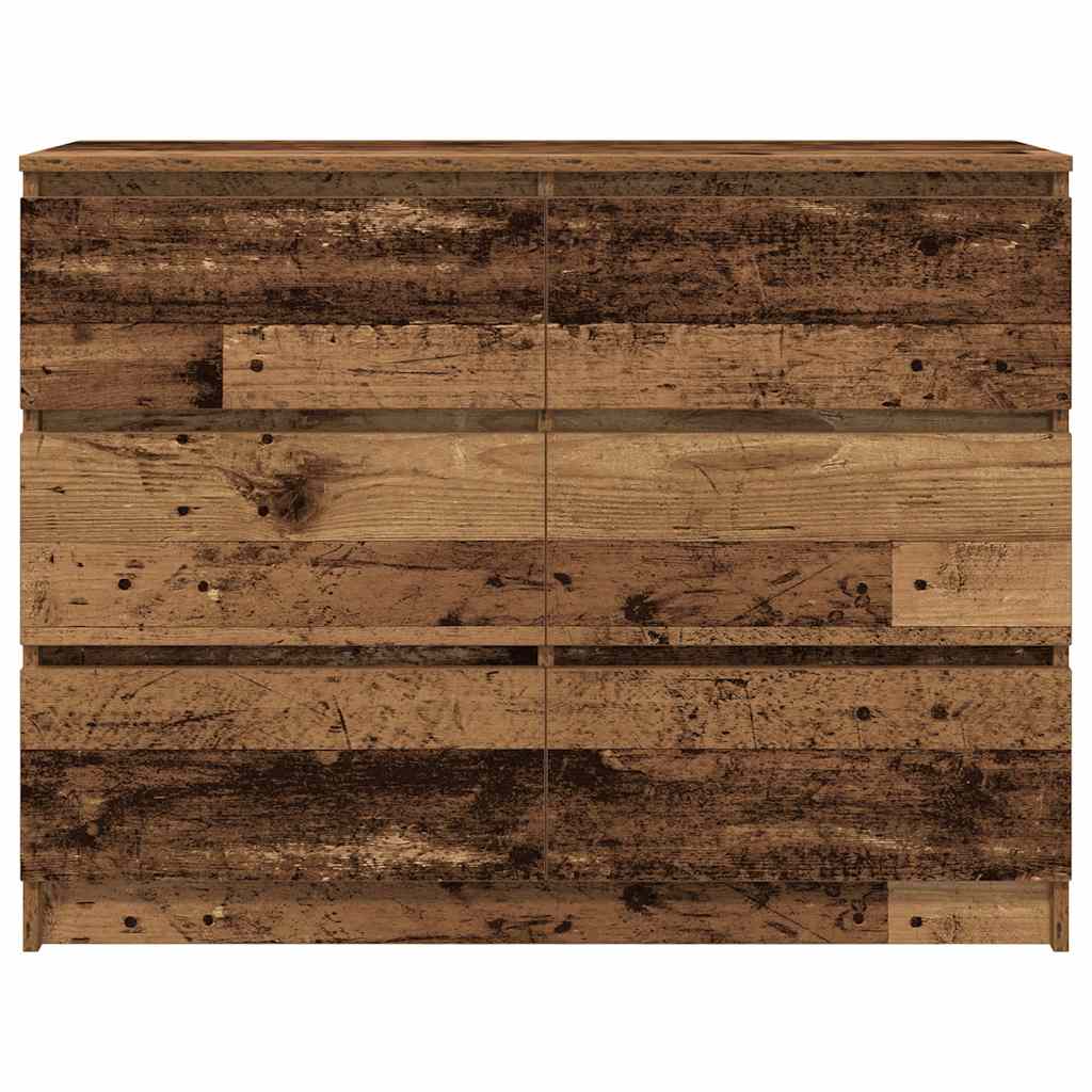 skænk 100x35x76 cm konstrueret træ antikt trælook