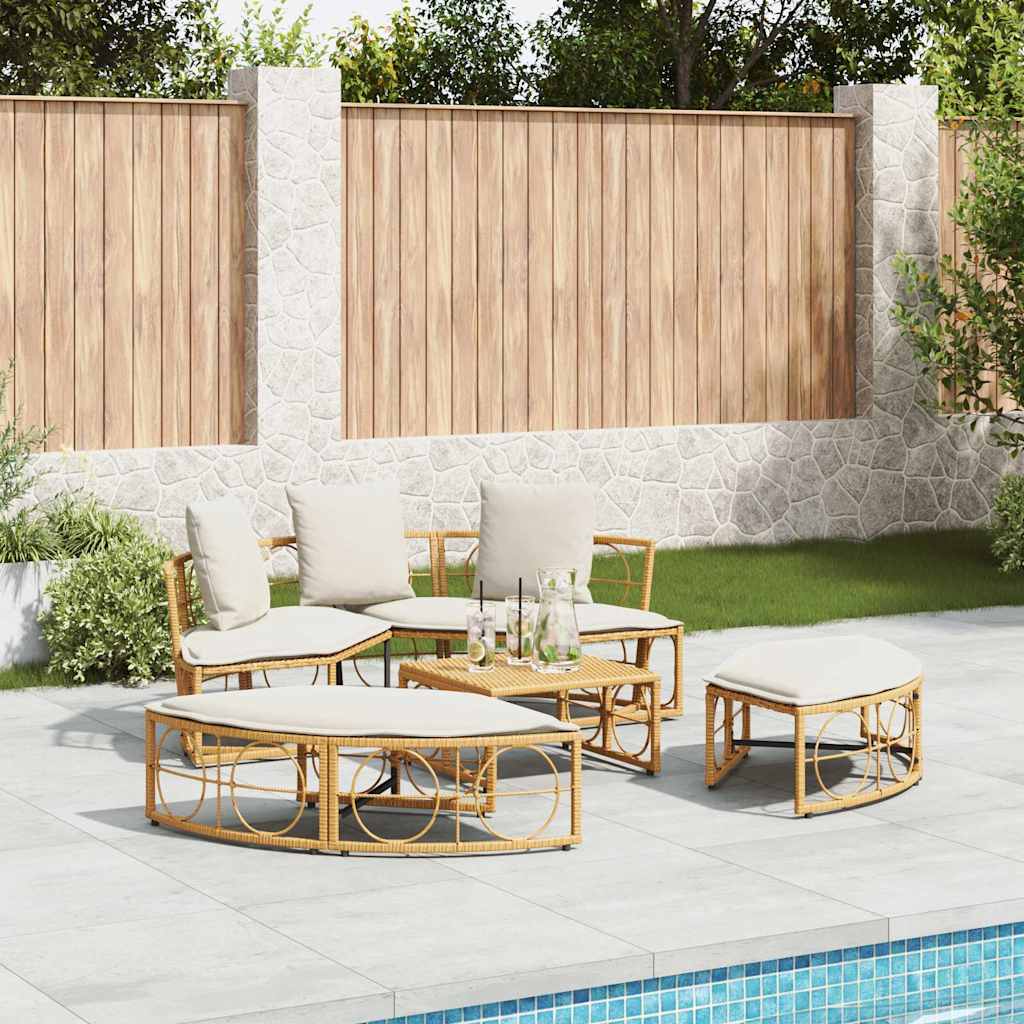 udendørs loungeseng uden tag polyrattan