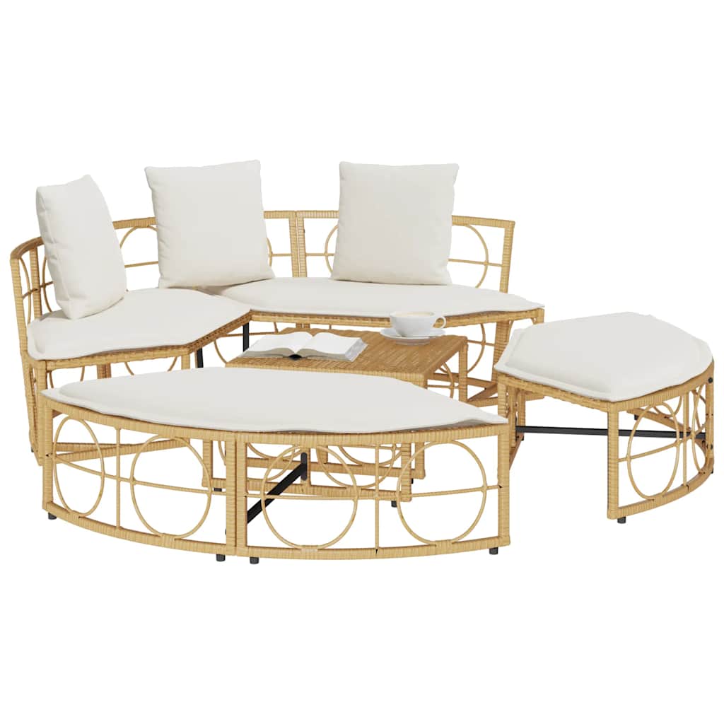 udendørs loungeseng uden tag polyrattan