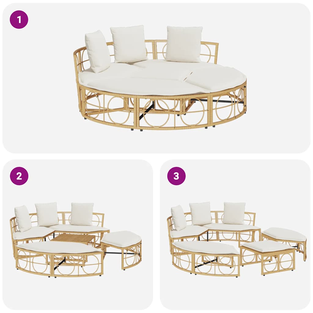 udendørs loungeseng uden tag polyrattan