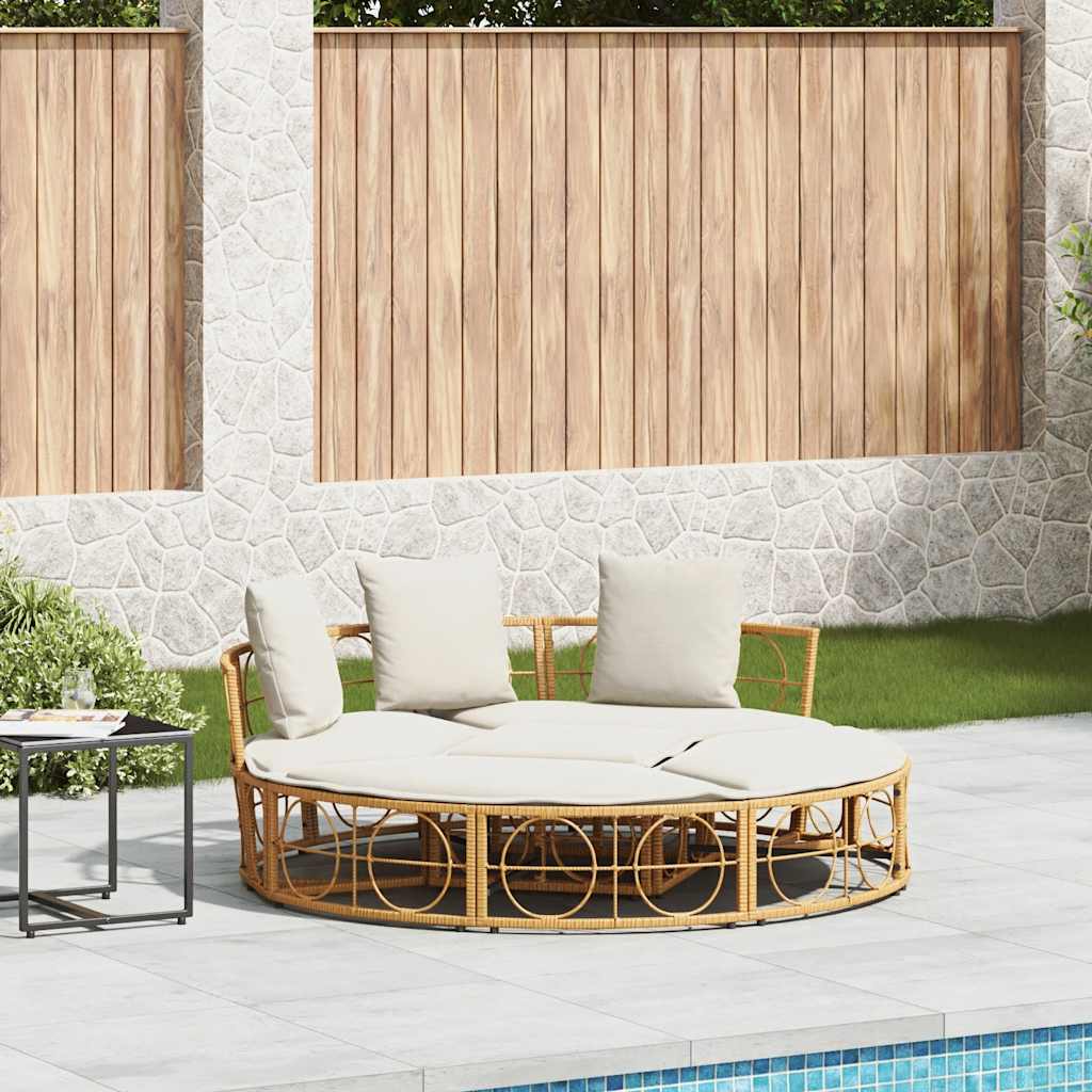 udendørs loungeseng uden tag polyrattan