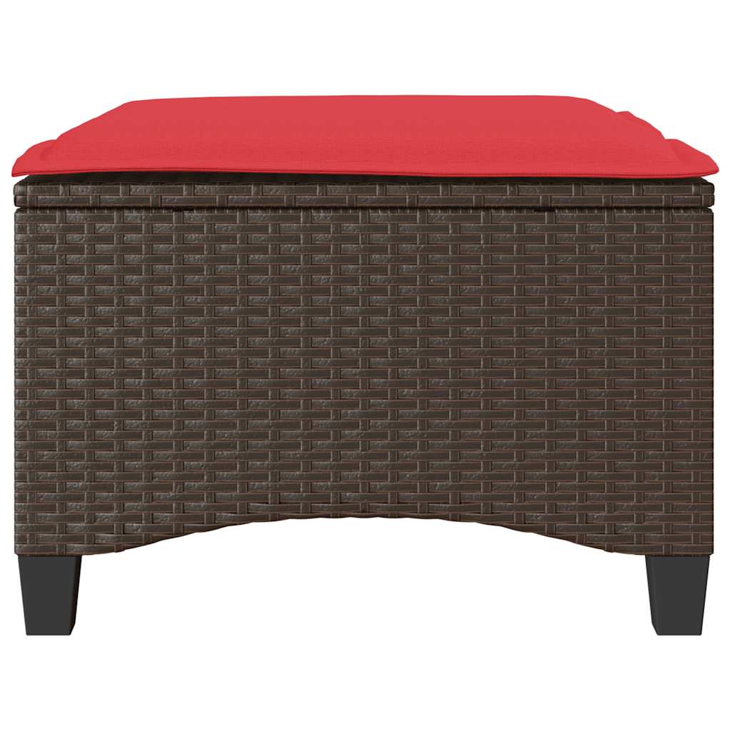 havestole med hynder 2 stk. 55x55x36 cm polyrattan brun