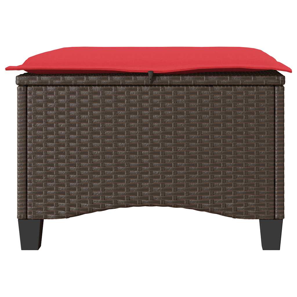 havestole med hynder 2 stk. 55x55x36 cm polyrattan brun