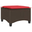 havestole med hynder 2 stk. 55x55x36 cm polyrattan brun