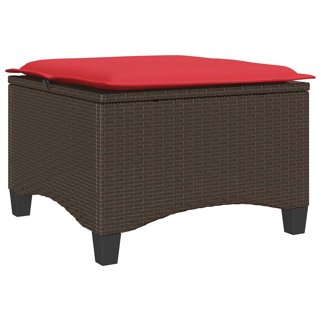 havestole med hynder 2 stk. 55x55x36 cm polyrattan brun