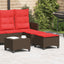havestole med hynder 2 stk. 55x55x36 cm polyrattan brun