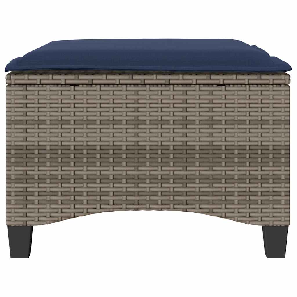 havestole med hynder 2 stk. 55x55x36 cm polyrattan grå