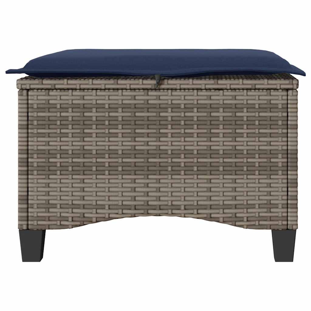 havestole med hynder 2 stk. 55x55x36 cm polyrattan grå