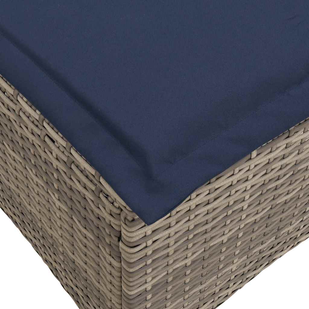 havestole med hynder 2 stk. 55x55x36 cm polyrattan grå