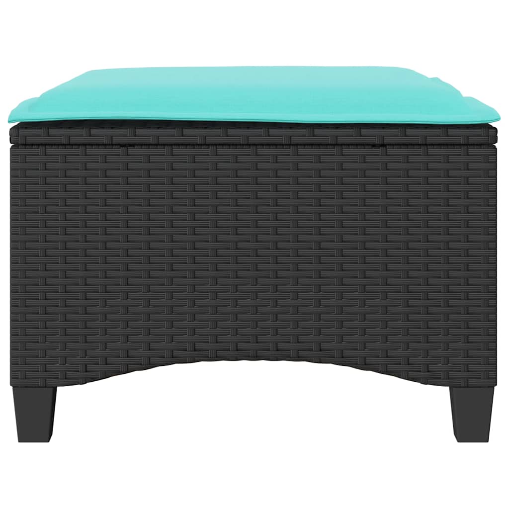 havestole med hynder 2 stk. 55x55x36 cm polyrattan sort