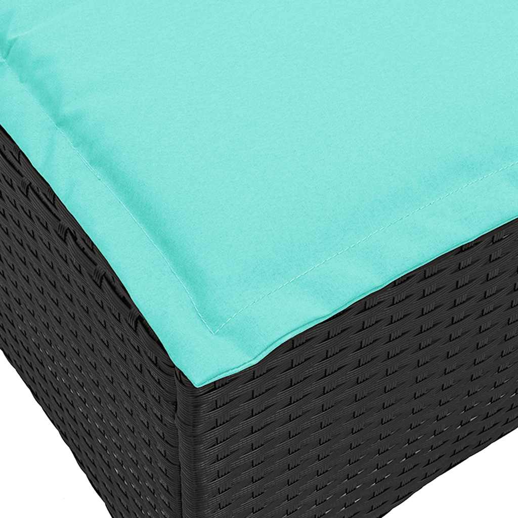 havestole med hynder 2 stk. 55x55x36 cm polyrattan sort