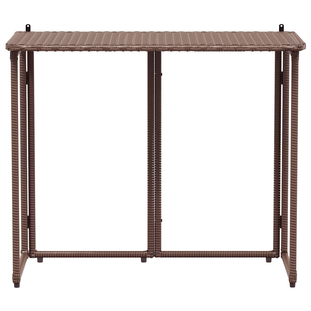 foldbart havebord 90x51x75 cm polyrattan brun