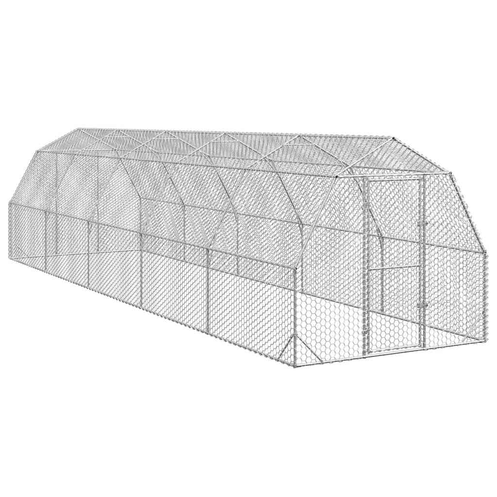hønsegård 2,5x10x2,25 m galvaniseret stål