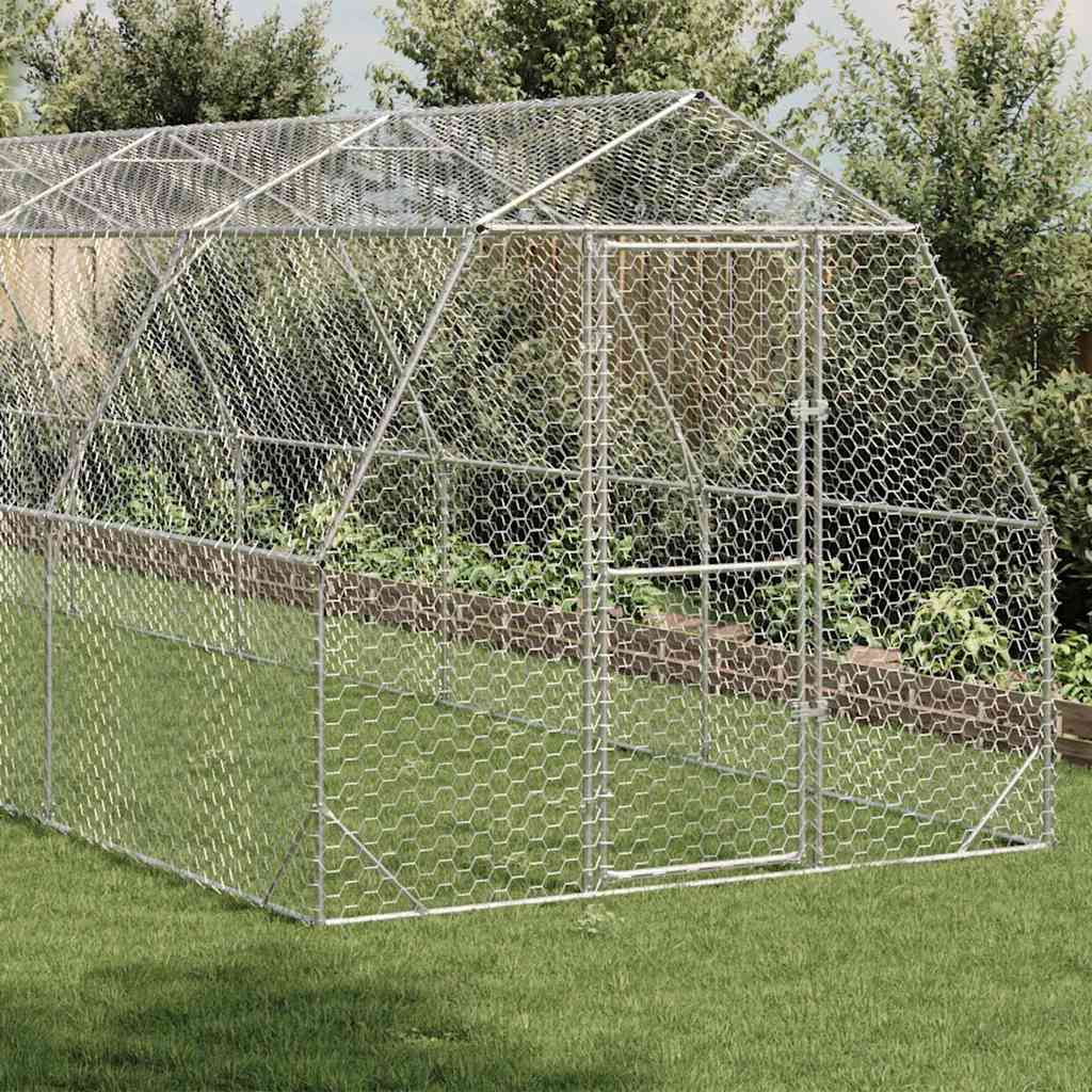 hønsegård 2,5x12x2,25 m galvaniseret stål