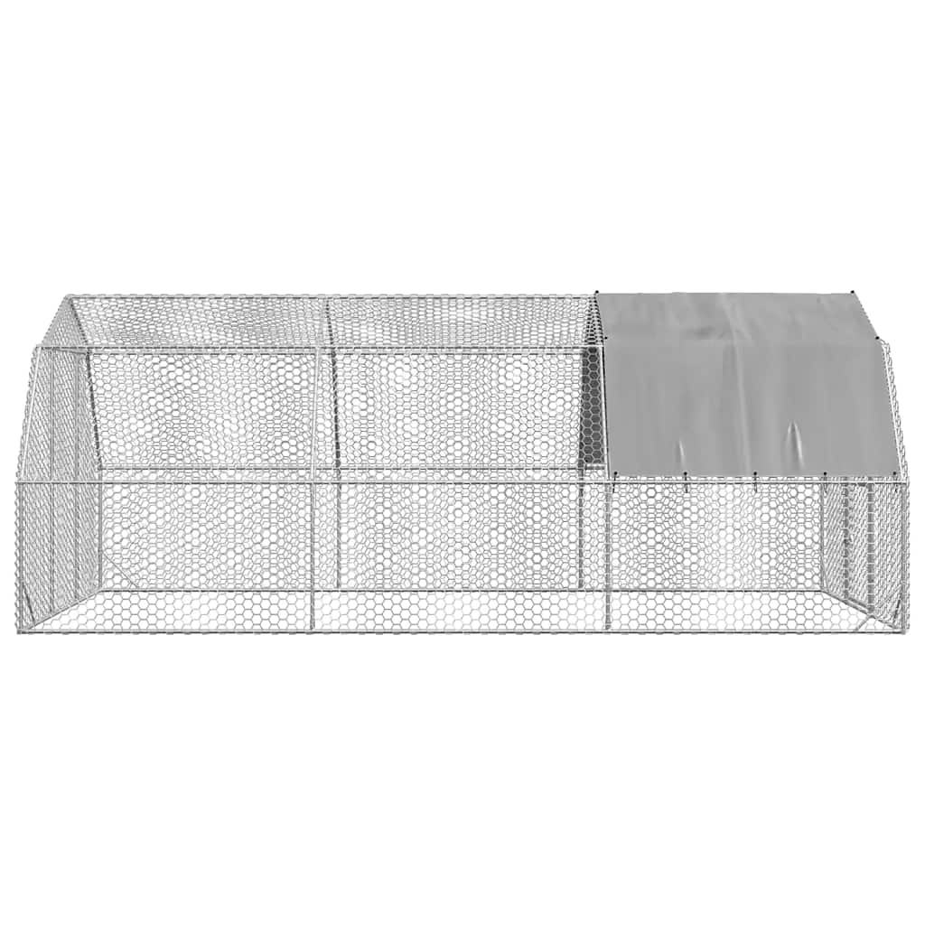 hønsegård med tag 2,5x6x2,25 m galvaniseret stål