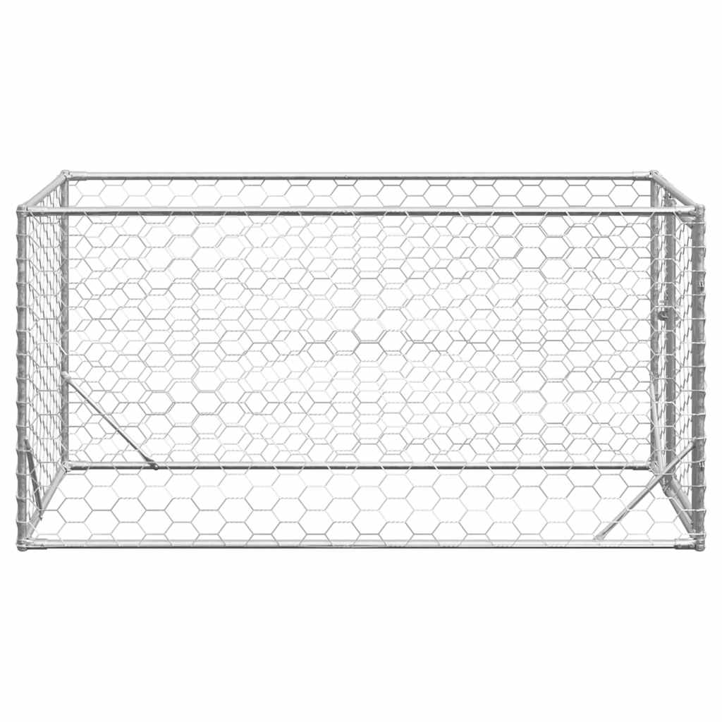 udendørs hundebur med dør 2x1x1 m galvaniseret stål