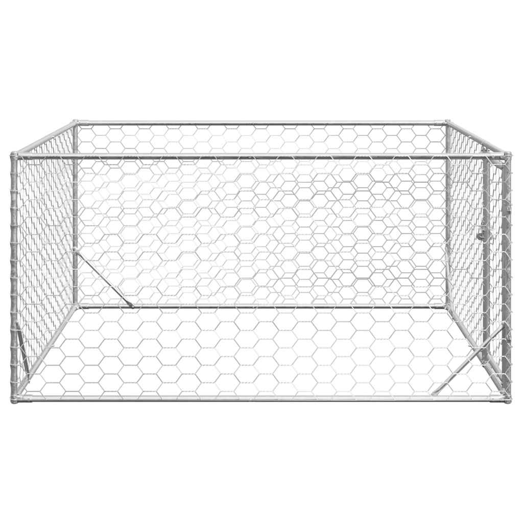 udendørs hundebur med dør 2x2x1 m galvaniseret stål