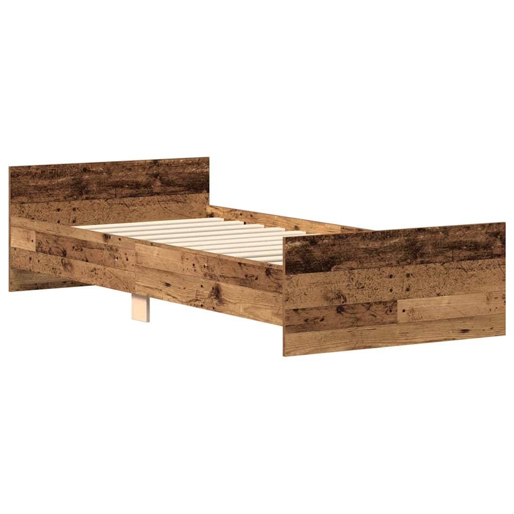 Sengeramme uden madras 90x200cm konstrueret træ antikt træ
