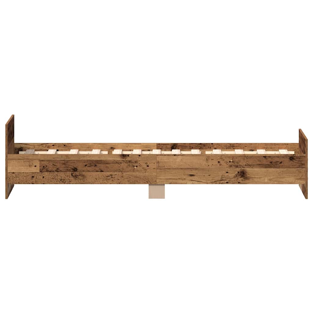 Sengeramme uden madras 100x200cm konstrueret træ antikt træ