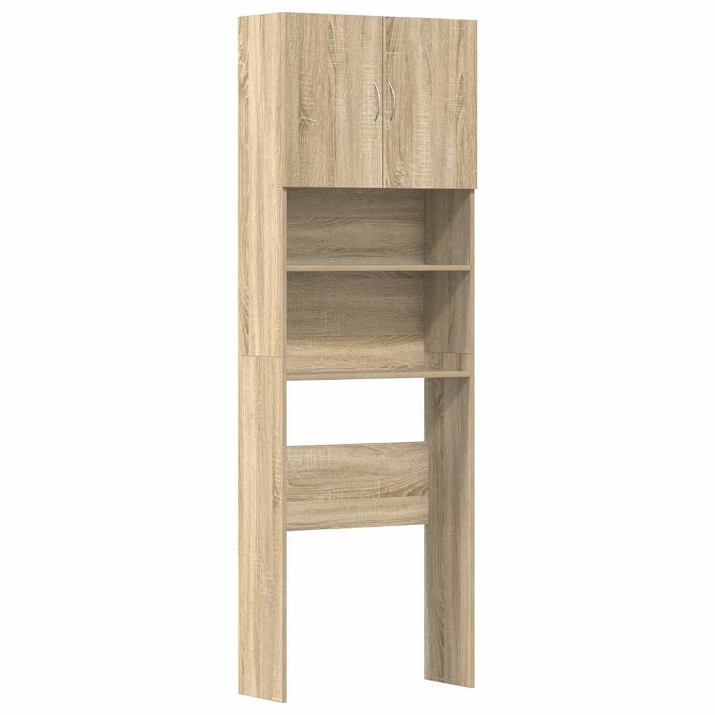 vaskemaskineskab 64x24x190 cm konstrueret træ sonoma-eg
