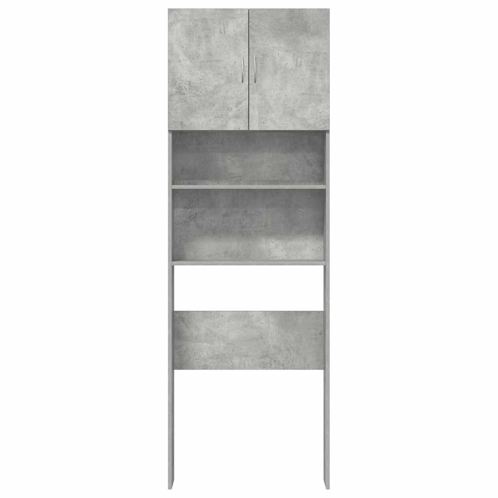 vaskemaskineskab 64x24x190 cm konstrueret træ betongrå