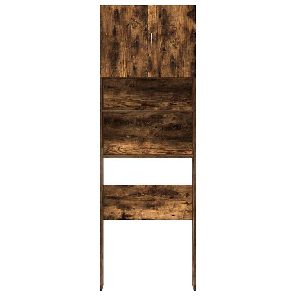 vaskemaskineskab 64x24x190 cm konstrueret træ røget eg