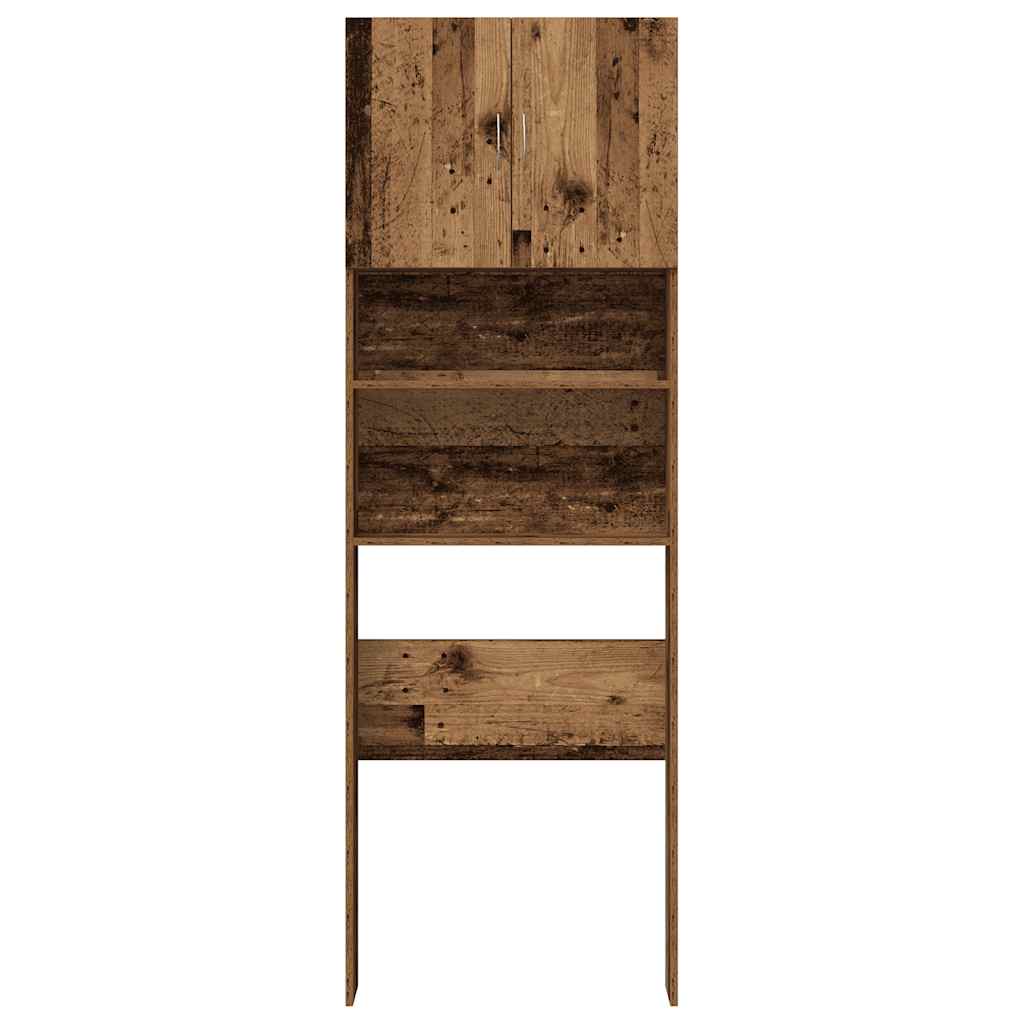 vaskemaskineskab 64x24x190 cm konstrueret træ gammelt træ-look