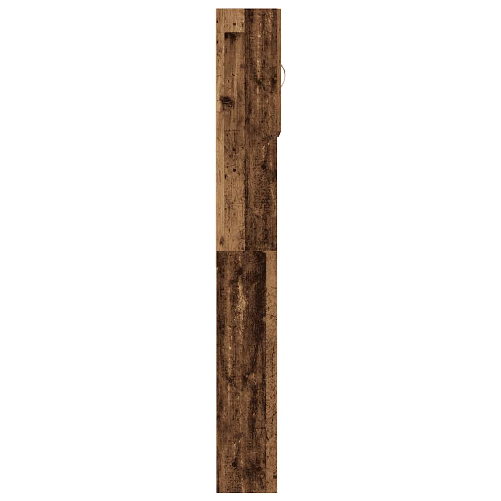 vaskemaskineskab 64x24x190 cm konstrueret træ gammelt træ-look