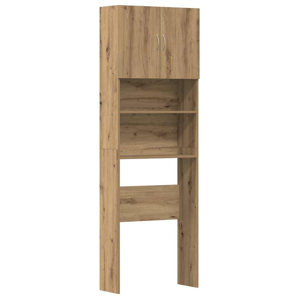 vaskemaskineskab 64x24x190 cm konstrueret træ kunsteg
