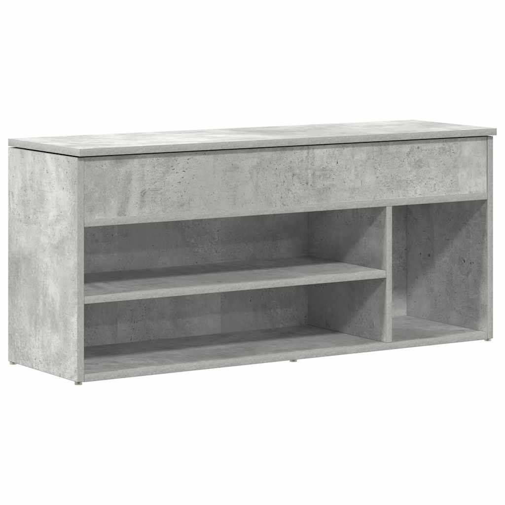 skobænk 102x30,5x45 cm konstrueret træ betongrå
