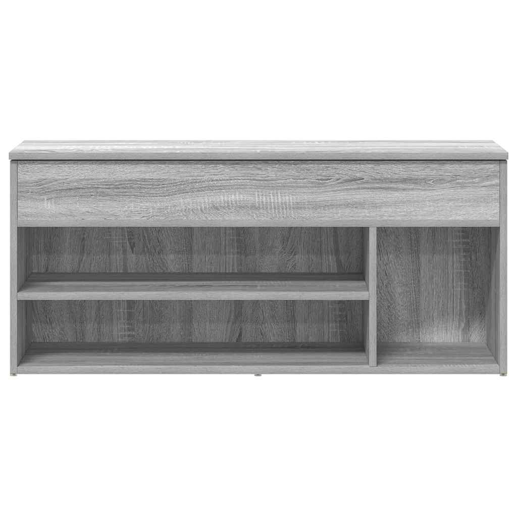 skobænk 102x30,5x45 cm konstrueret træ grå sonoma-eg
