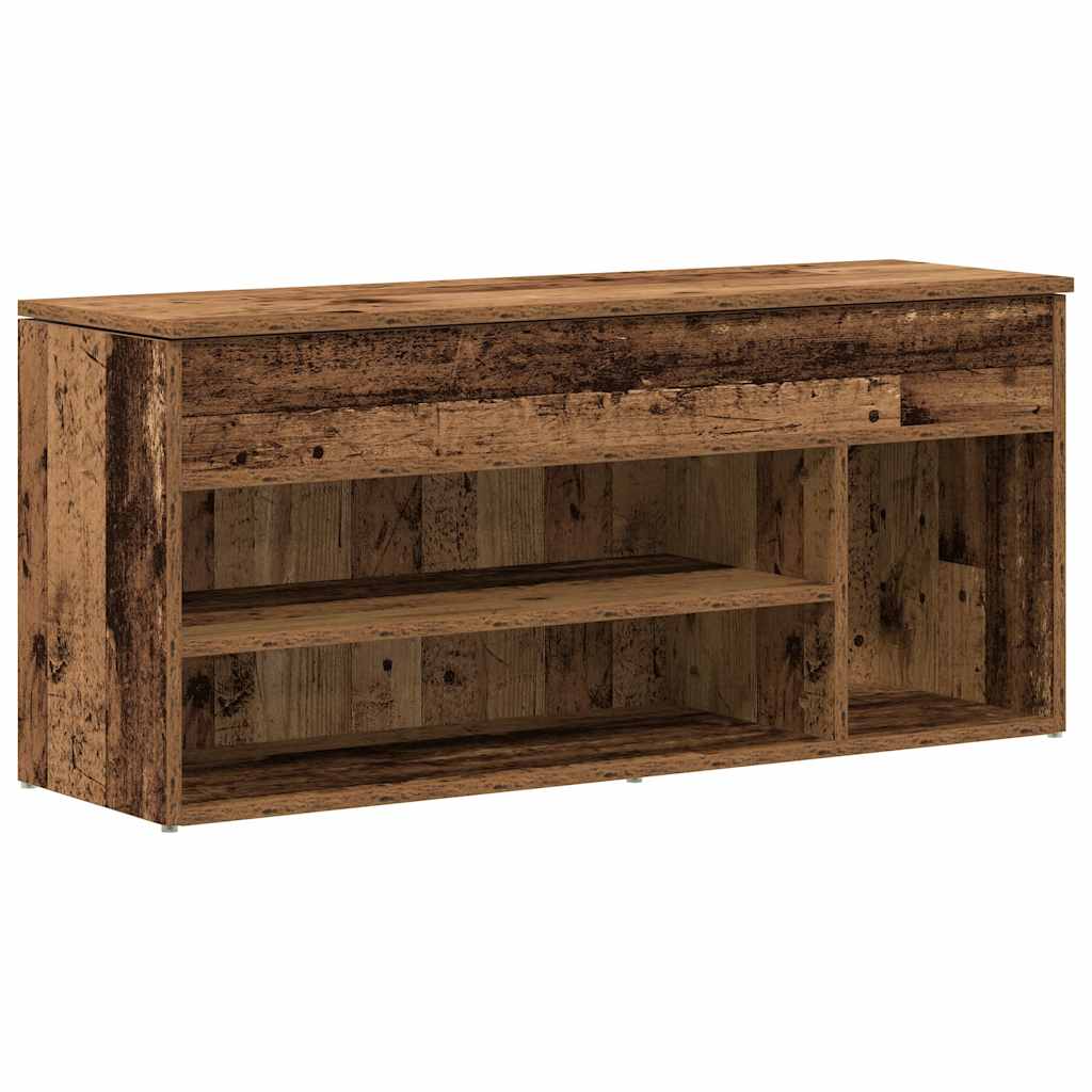 skobænk 102x30,5x45 cm konstrueret træ antikt træ