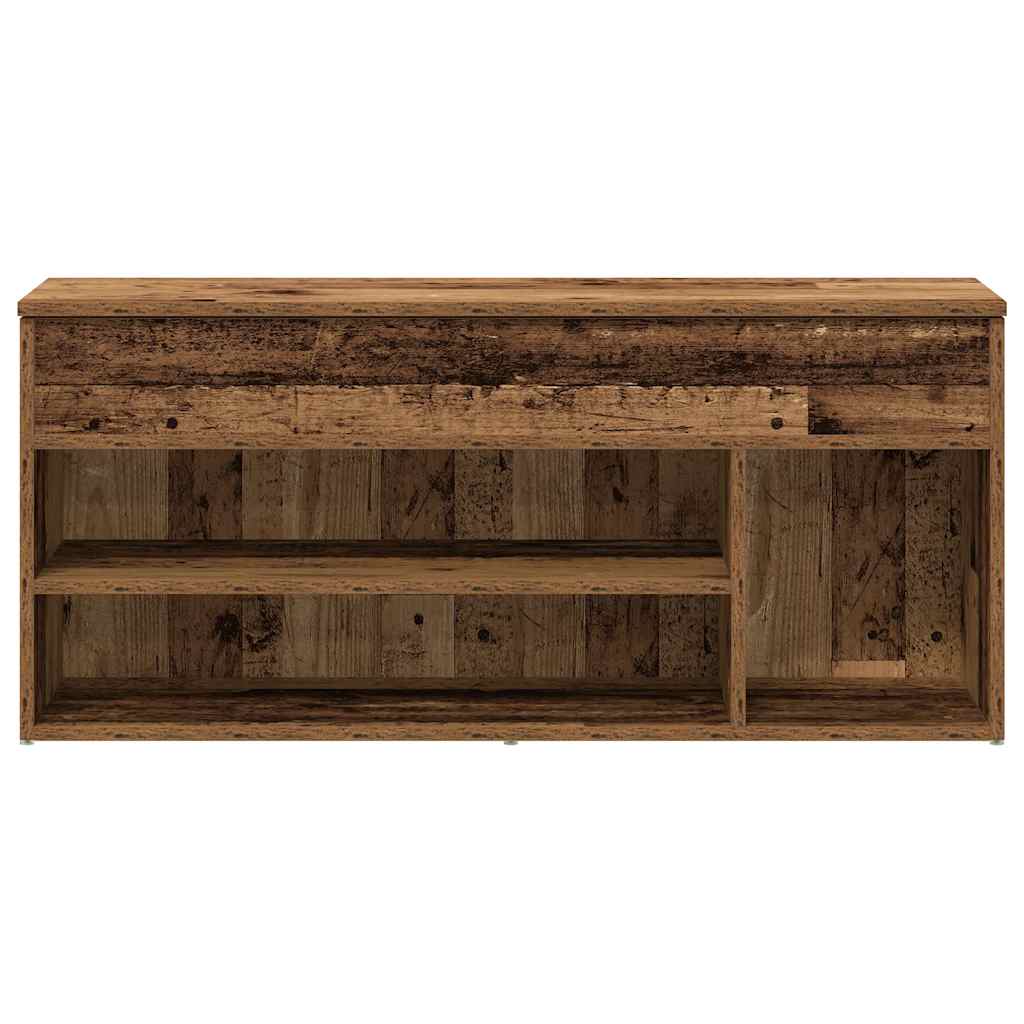 skobænk 102x30,5x45 cm konstrueret træ antikt træ