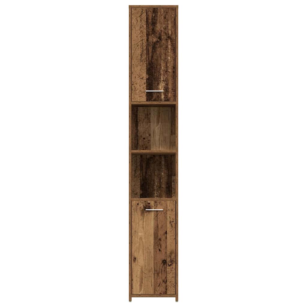 badeværelsesskab 30x30x183,5 cm konstrueret træ antikt træ