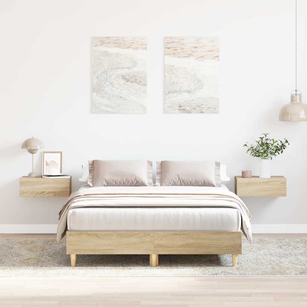 sengestel uden madras 120x200 cm konstrueret træ sonoma-eg