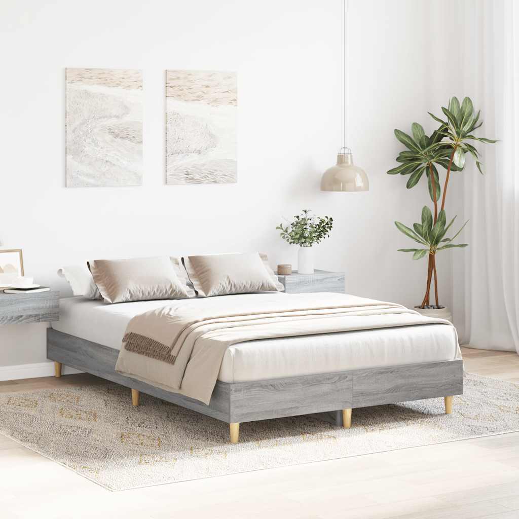 sengestel uden madras 120x200 cm konstrueret træ grå sonoma-eg