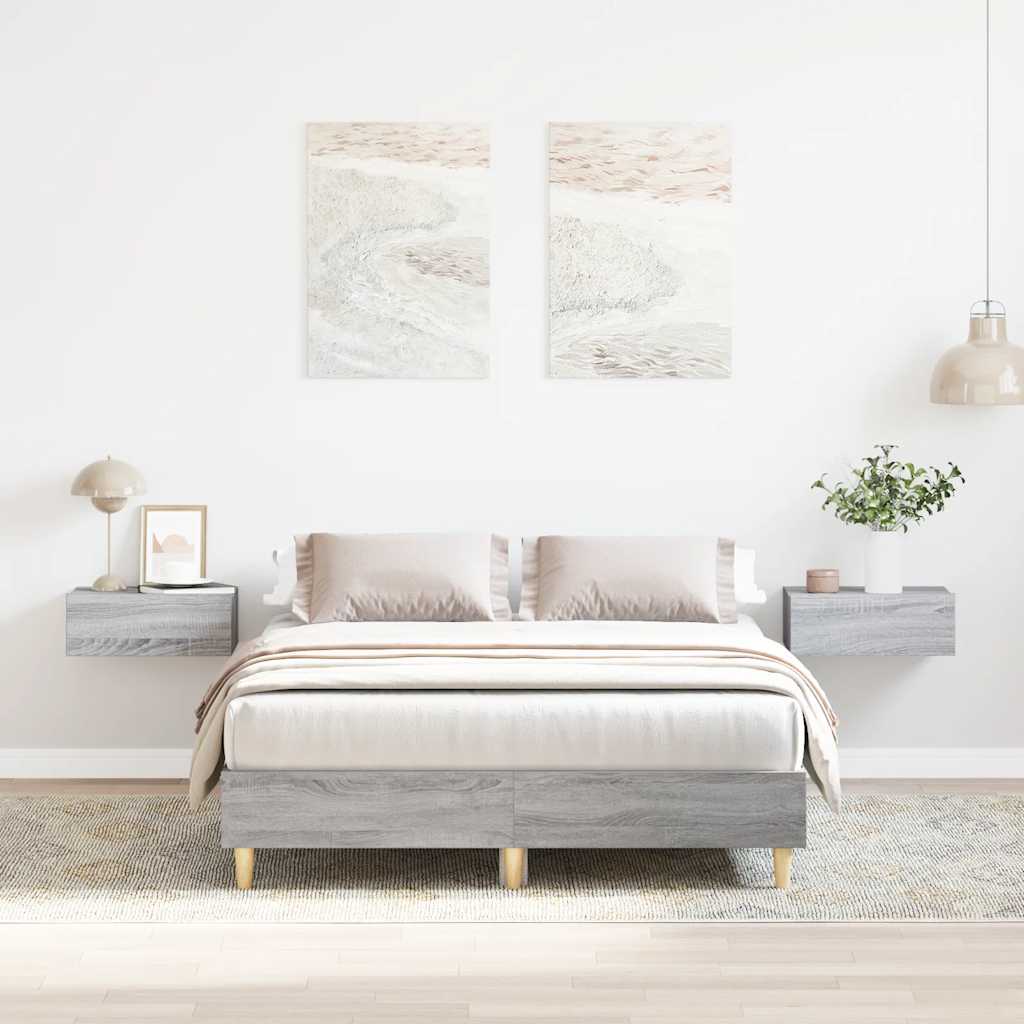 sengestel uden madras 120x200 cm konstrueret træ grå sonoma-eg