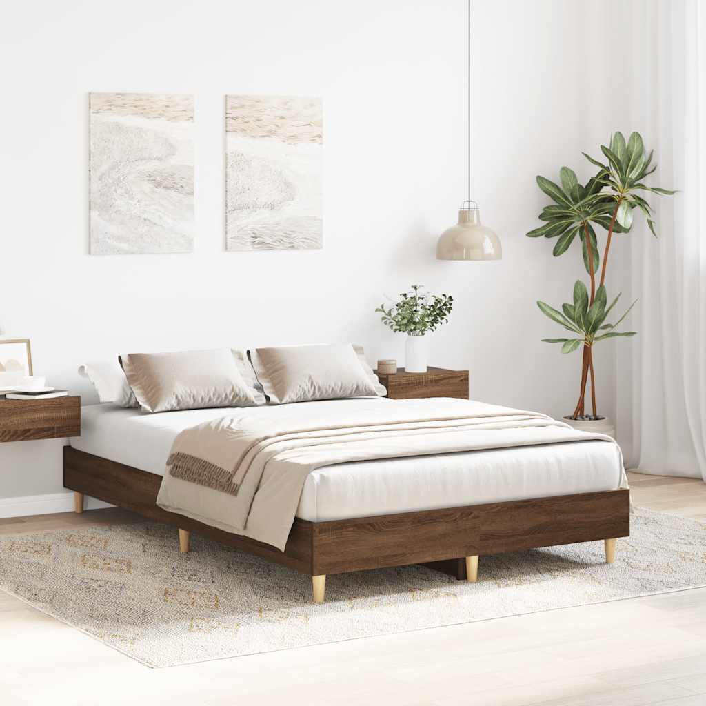 sengestel uden madras 120x200 cm konstrueret træ brunt eg