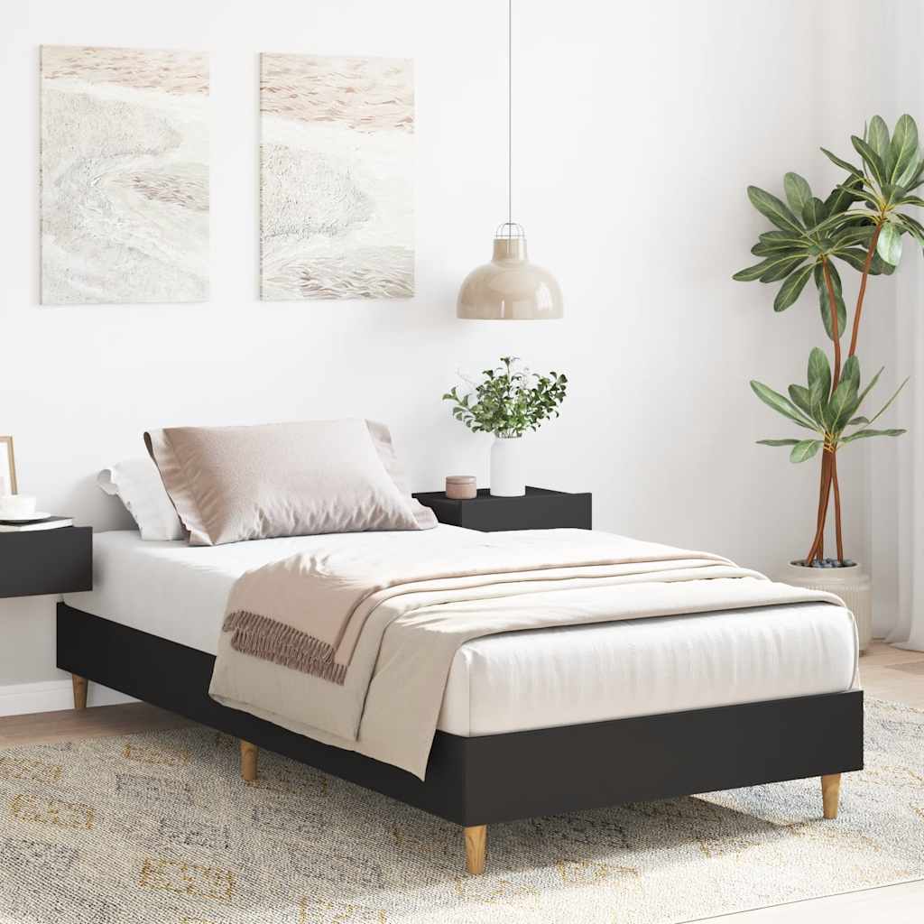 sengeramme uden madras 100x200 cm konstrueret træ sort