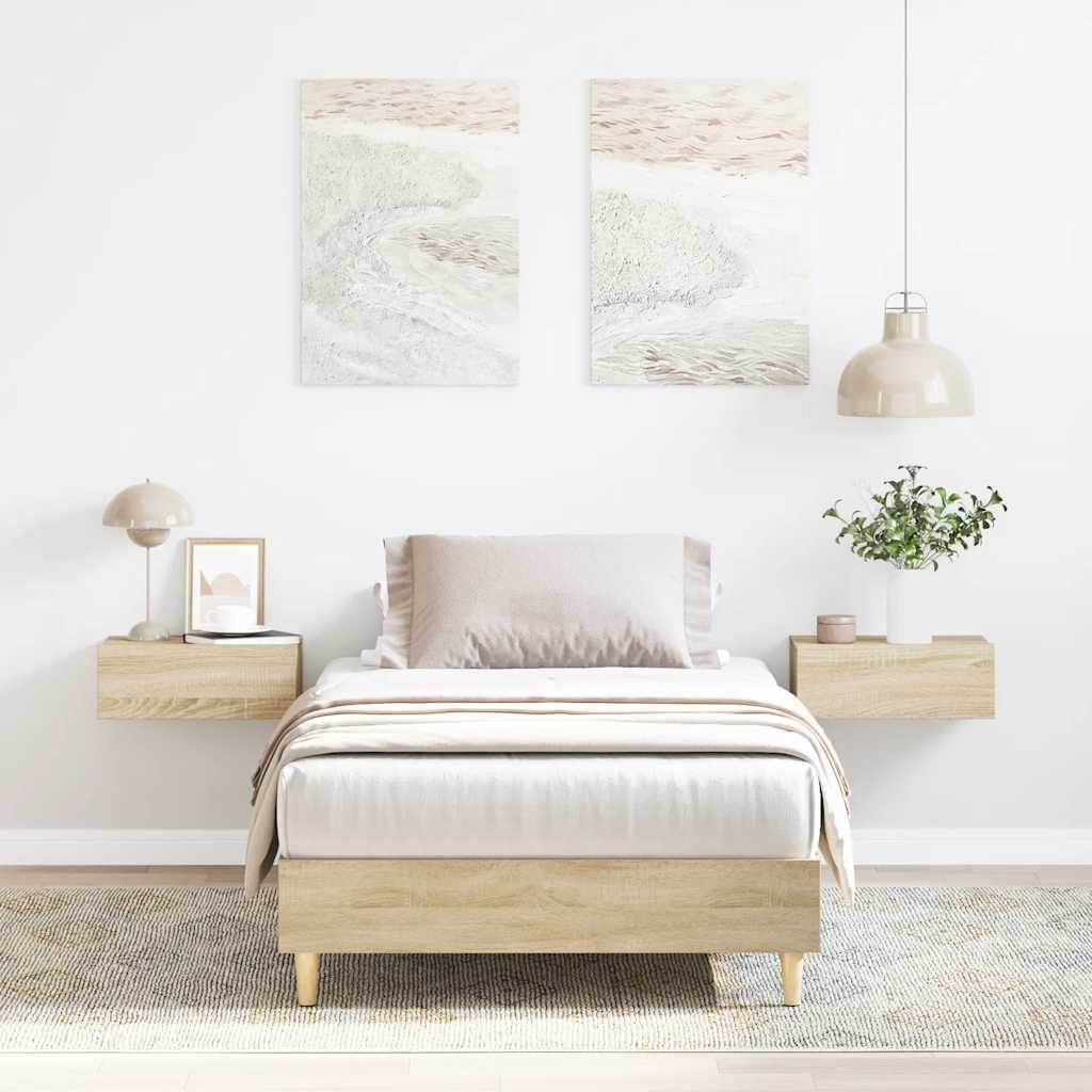 sengeramme uden madras 100x200 cm konstrueret træ sonoma-eg