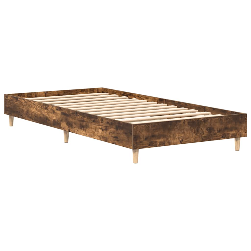 sengeramme uden madras 100x200 cm konstrueret træ røget eg