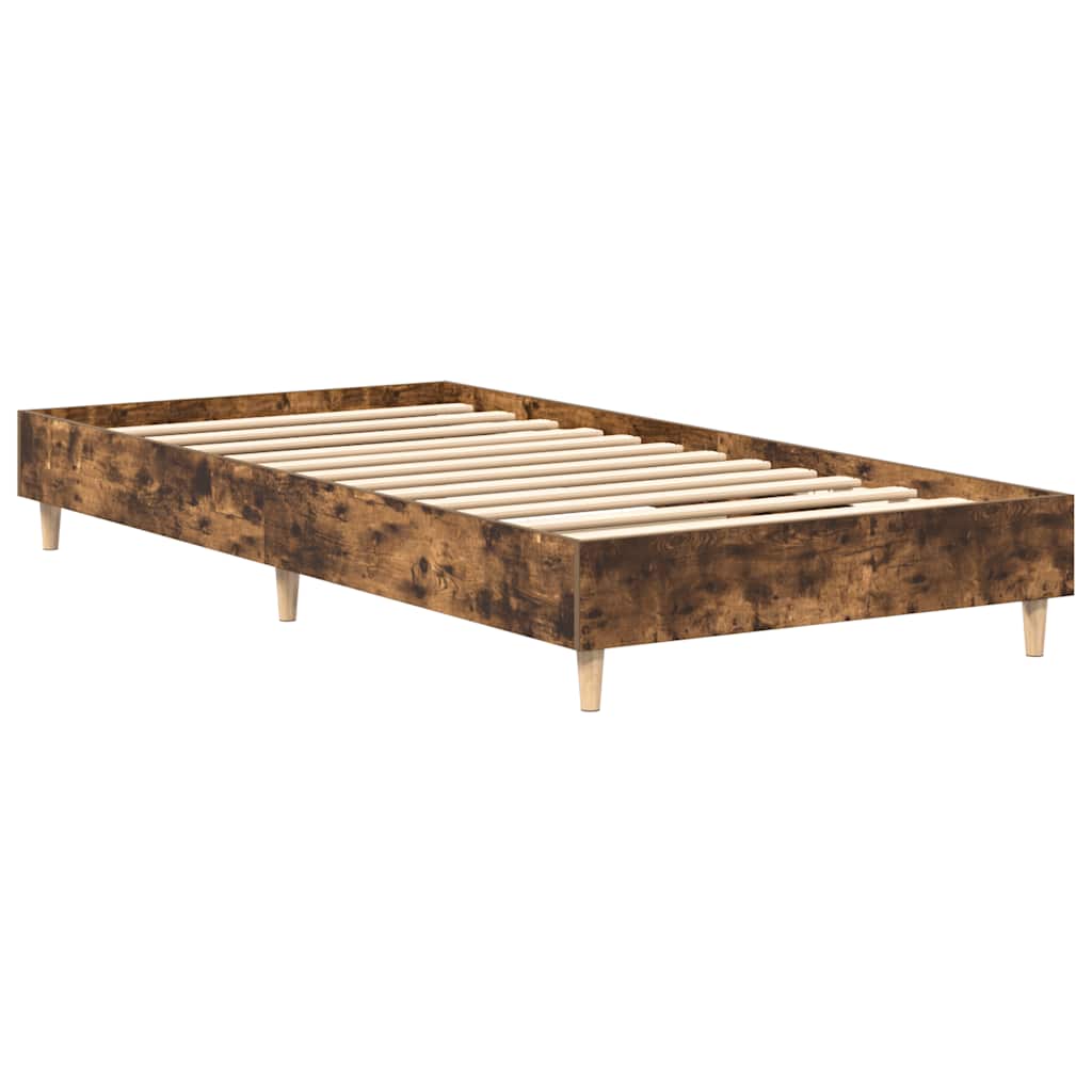 sengeramme uden madras 100x200 cm konstrueret træ røget eg