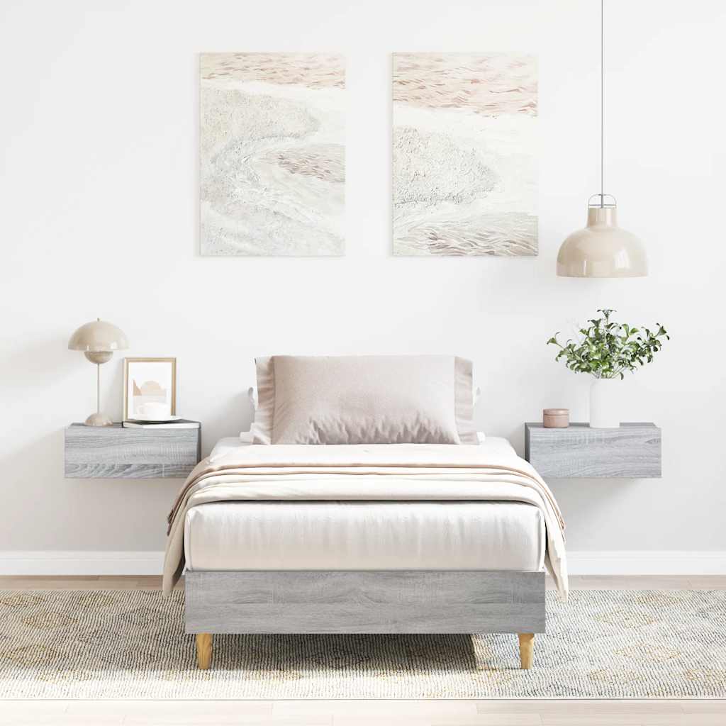 sengeramme uden madras 100x200 cm konstrueret træ grå sonoma-eg