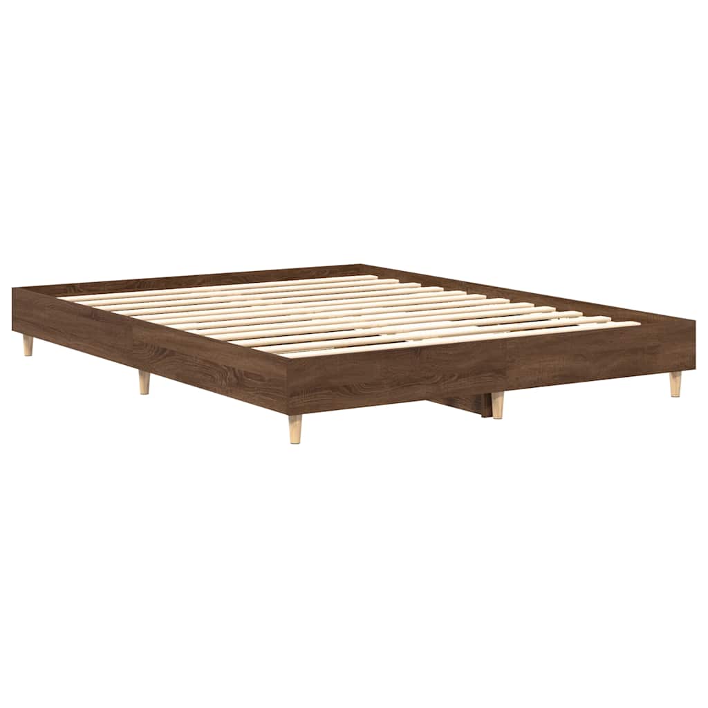 sengeramme uden madras 100x200 cm konstrueret træ brunt eg