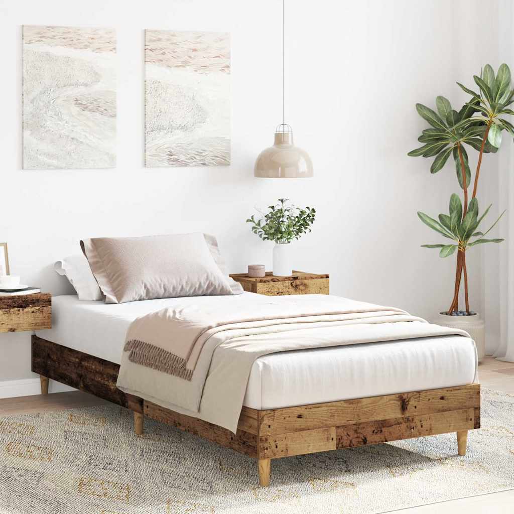 sengestel uden madras 100x200 cm konstrueret træ antikt træ