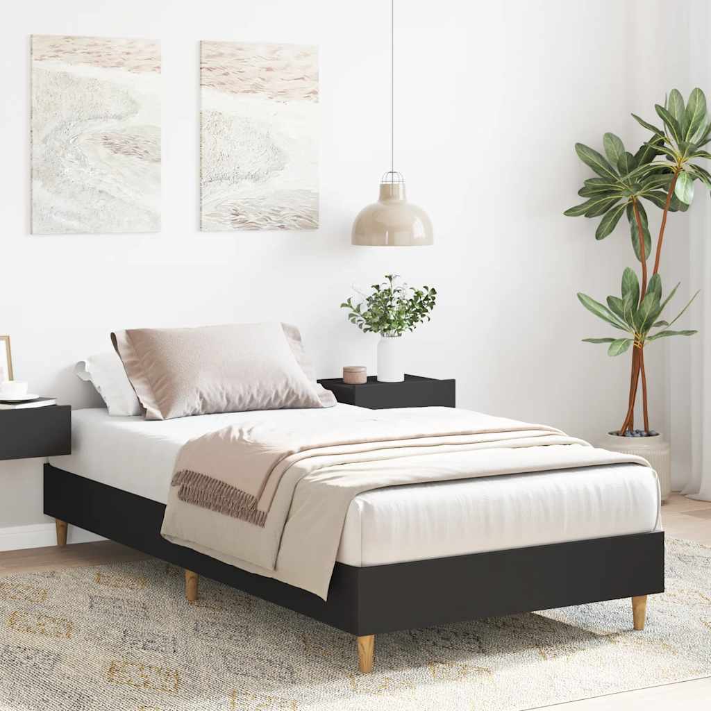 sengeramme uden madras 90x200 cm konstrueret træ sort
