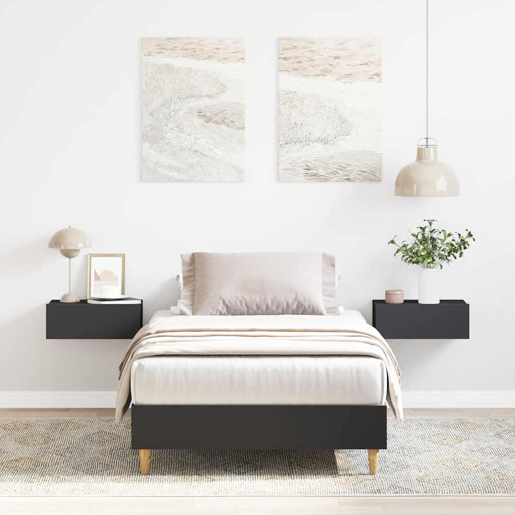 sengeramme uden madras 90x200 cm konstrueret træ sort