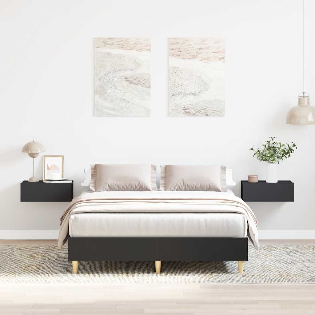 sengestel uden madras 140x190 cm konstrueret træ sort