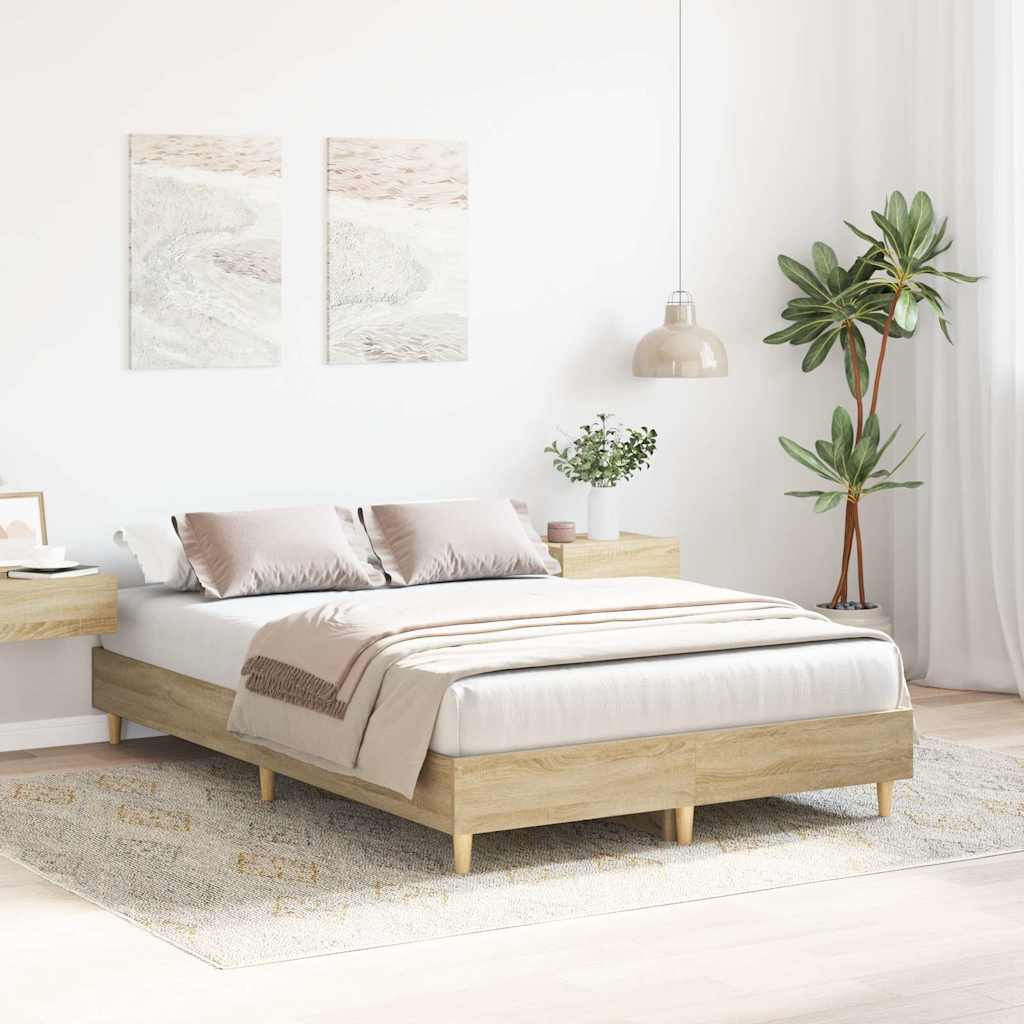 sengestel uden madras 140x190 cm konstrueret træ sonoma-eg