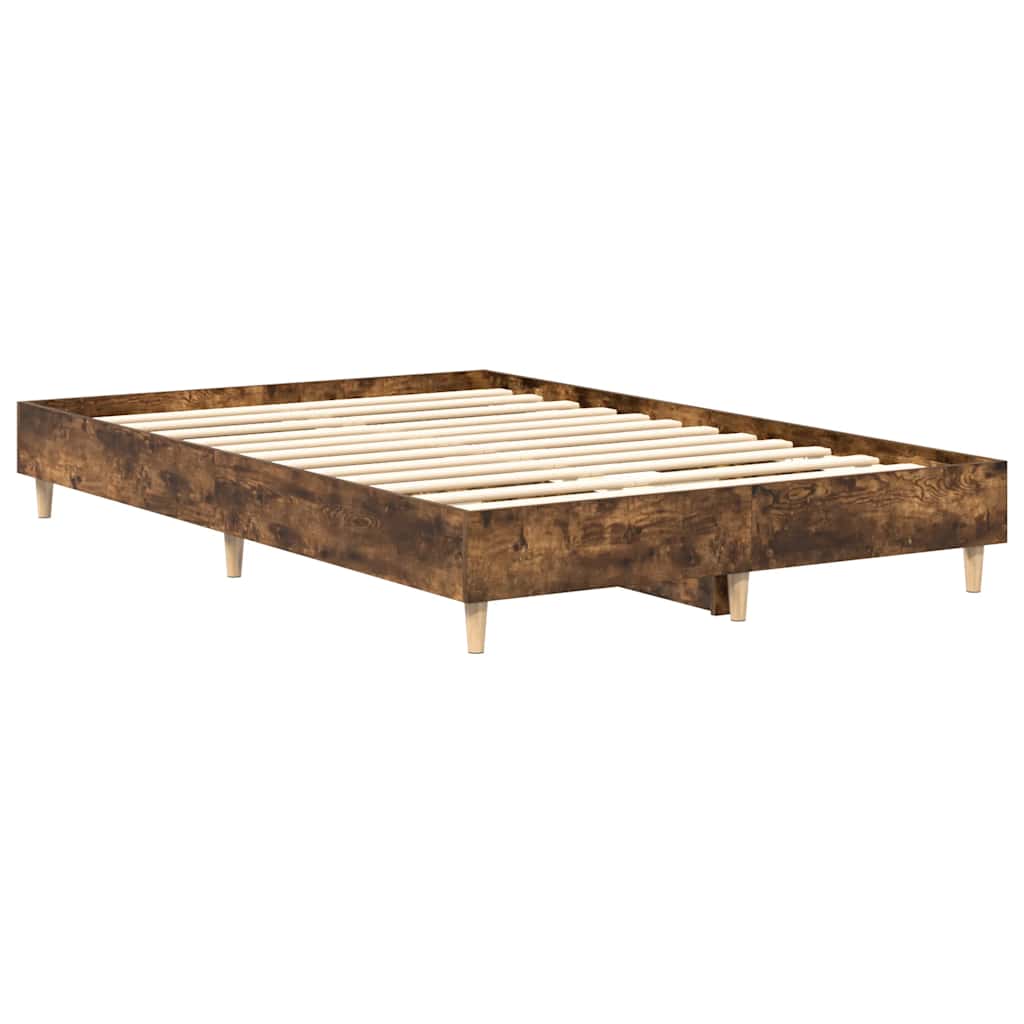 sengestel uden madras 140x190 cm konstrueret træ røget eg
